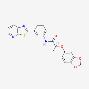 2-(benzo[d][1,3]dioxol-5-yloxy)-N-(3-(thiazolo[5,4-b]pyridin-2-yl)phenyl)propanamide