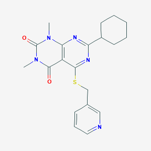 7-cyclohexyl-1,3-dimethyl-5-((pyridin-3-ylmethyl)thio)pyrimido[4,5-d]pyrimidine-2,4(1H,3H)-dione
