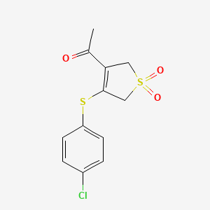 3-acetyl-4-[(4-chlorophenyl)sulfanyl]-2,5-dihydro-1H-1lambda~6~-thiophene-1,1-dione
