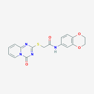 N-(2,3-dihydro-1,4-benzodioxin-6-yl)-2-(4-oxopyrido[1,2-a][1,3,5]triazin-2-yl)sulfanylacetamide