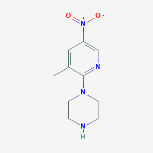molecular formula C10H14N4O2 B2567505 1-(3-Methyl-5-nitropyridin-2-yl)piperazine CAS No. 878809-66-6