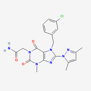 2-(7-(3-chlorobenzyl)-8-(3,5-dimethyl-1H-pyrazol-1-yl)-3-methyl-2,6-dioxo-2,3,6,7-tetrahydro-1H-purin-1-yl)acetamide