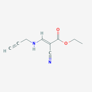 molecular formula C9H10N2O2 B2567539 ethyl (E)-2-cyano-3-(prop-2-ynylamino)prop-2-enoate CAS No. 1025259-93-1