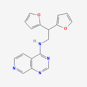 molecular formula C17H14N4O2 B2567544 N-[2,2-Bis(furan-2-yl)ethyl]pyrido[3,4-d]pyrimidin-4-amine CAS No. 2380057-08-7