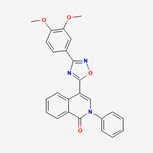 molecular formula C25H19N3O4 B2567547 4-[3-(3,4-dimethoxyphenyl)-1,2,4-oxadiazol-5-yl]-2-phenyl-1,2-dihydroisoquinolin-1-one CAS No. 1207009-18-4