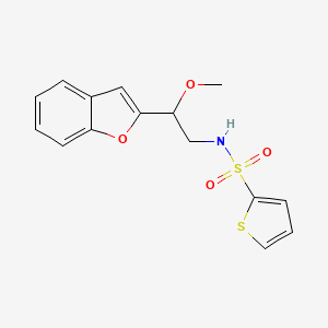 molecular formula C15H15NO4S2 B2567550 N-[2-(1-benzofuran-2-yl)-2-methoxyethyl]thiophene-2-sulfonamide CAS No. 2034292-59-4