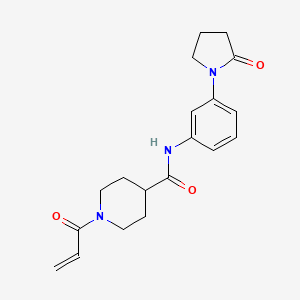 molecular formula C19H23N3O3 B2567579 N-[3-(2-oxopyrrolidin-1-yl)phenyl]-1-(prop-2-enoyl)piperidine-4-carboxamide CAS No. 2361820-87-1