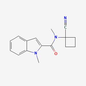 molecular formula C16H17N3O B2567584 N-(1-Cyanocyclobutyl)-N,1-dimethylindole-2-carboxamide CAS No. 1427917-82-5