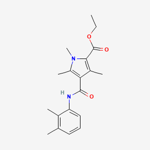 molecular formula C19H24N2O3 B2567612 ethyl 4-((2,3-dimethylphenyl)carbamoyl)-1,3,5-trimethyl-1H-pyrrole-2-carboxylate CAS No. 847463-38-1