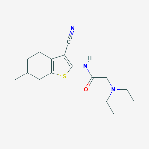 molecular formula C16H23N3OS B256762 N-(3-cyano-6-methyl-4,5,6,7-tetrahydro-1-benzothien-2-yl)-2-(diethylamino)acetamide 