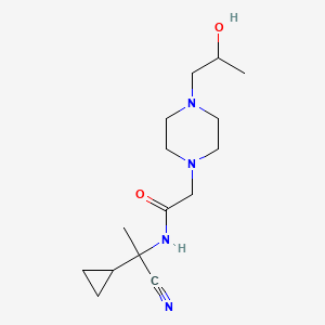 molecular formula C15H26N4O2 B2567630 N-(1-cyano-1-cyclopropylethyl)-2-[4-(2-hydroxypropyl)piperazin-1-yl]acetamide CAS No. 1333928-28-1