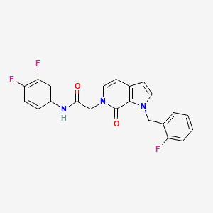 molecular formula C22H16F3N3O2 B2567652 N-(3,4-difluorophenyl)-2-{1-[(2-fluorophenyl)methyl]-7-oxo-1H,6H,7H-pyrrolo[2,3-c]pyridin-6-yl}acetamide CAS No. 1286703-13-6