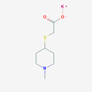 molecular formula C8H14KNO2S B2567660 Potassium;2-(1-methylpiperidin-4-yl)sulfanylacetate CAS No. 2378506-78-4