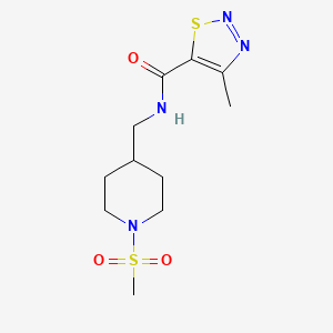 4-methyl-N-((1-(methylsulfonyl)piperidin-4-yl)methyl)-1,2,3-thiadiazole-5-carboxamide
