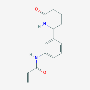 molecular formula C14H16N2O2 B2567745 N-[3-(6-Oxopiperidin-2-yl)phenyl]prop-2-enamide CAS No. 2305568-16-3