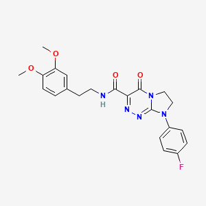 molecular formula C22H22FN5O4 B2567775 N-(3,4-dimethoxyphenethyl)-8-(4-fluorophenyl)-4-oxo-4,6,7,8-tetrahydroimidazo[2,1-c][1,2,4]triazine-3-carboxamide CAS No. 946280-95-1