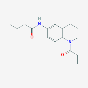 molecular formula C16H22N2O2 B2567795 N-(1-propanoyl-1,2,3,4-tetrahydroquinolin-6-yl)butanamide CAS No. 955532-85-1