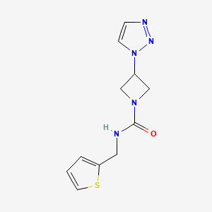 molecular formula C11H13N5OS B2567803 N-[(thiophen-2-yl)methyl]-3-(1H-1,2,3-triazol-1-yl)azetidine-1-carboxamide CAS No. 2202423-93-4