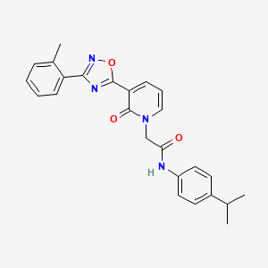 molecular formula C25H24N4O3 B2567812 N-(4-isopropylphenyl)-2-(2-oxo-3-(3-(o-tolyl)-1,2,4-oxadiazol-5-yl)pyridin-1(2H)-yl)acetamide CAS No. 1251634-04-4