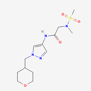 B2567832 2-(N-methylmethylsulfonamido)-N-(1-((tetrahydro-2H-pyran-4-yl)methyl)-1H-pyrazol-4-yl)acetamide CAS No. 1705975-97-8