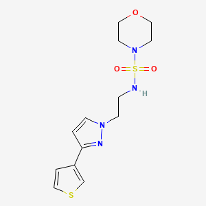 molecular formula C13H18N4O3S2 B2567887 N-(2-(3-(thiophen-3-yl)-1H-pyrazol-1-yl)ethyl)morpholine-4-sulfonamide CAS No. 2034453-30-8