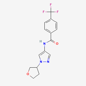 N-(1-(tetrahydrofuran-3-yl)-1H-pyrazol-4-yl)-4-(trifluoromethyl)benzamide