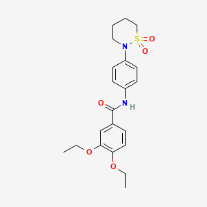 molecular formula C21H26N2O5S B2567913 N-[4-(1,1-dioxo-1lambda6,2-thiazinan-2-yl)phenyl]-3,4-diethoxybenzamide CAS No. 899976-08-0
