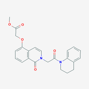 molecular formula C23H22N2O5 B2567914 methyl 2-({1-oxo-2-[2-oxo-2-(1,2,3,4-tetrahydroquinolin-1-yl)ethyl]-1,2-dihydroisoquinolin-5-yl}oxy)acetate CAS No. 868224-84-4