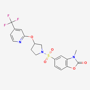 3-methyl-5-((3-((4-(trifluoromethyl)pyridin-2-yl)oxy)pyrrolidin-1-yl)sulfonyl)benzo[d]oxazol-2(3H)-one