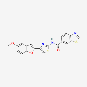 N-(4-(5-methoxybenzofuran-2-yl)thiazol-2-yl)benzo[d]thiazole-6-carboxamide