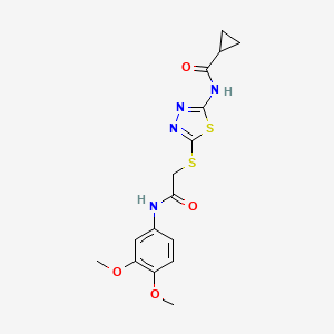 N-[5-[2-(3,4-dimethoxyanilino)-2-oxoethyl]sulfanyl-1,3,4-thiadiazol-2-yl]cyclopropanecarboxamide