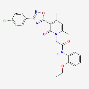 2-(3-(3-(4-chlorophenyl)-1,2,4-oxadiazol-5-yl)-4,6-dimethyl-2-oxopyridin-1(2H)-yl)-N-(2-ethoxyphenyl)acetamide