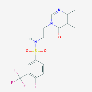 N-(2-(4,5-dimethyl-6-oxopyrimidin-1(6H)-yl)ethyl)-4-fluoro-3-(trifluoromethyl)benzenesulfonamide