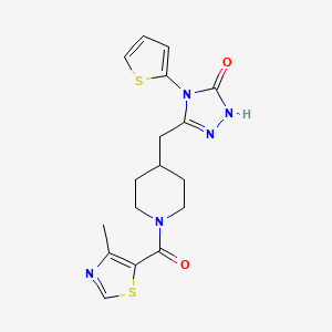 3-((1-(4-methylthiazole-5-carbonyl)piperidin-4-yl)methyl)-4-(thiophen-2-yl)-1H-1,2,4-triazol-5(4H)-one