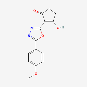 3-Hydroxy-2-[5-(4-methoxyphenyl)-1,3,4-oxadiazol-2-yl]cyclopent-2-en-1-one