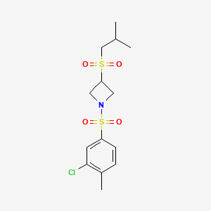 1-((3-Chloro-4-methylphenyl)sulfonyl)-3-(isobutylsulfonyl)azetidine