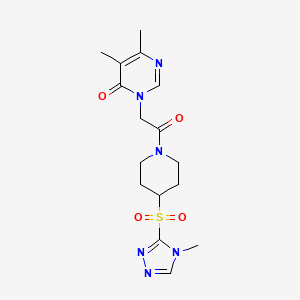 5,6-dimethyl-3-(2-(4-((4-methyl-4H-1,2,4-triazol-3-yl)sulfonyl)piperidin-1-yl)-2-oxoethyl)pyrimidin-4(3H)-one
