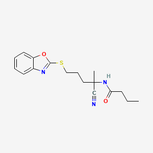 N-[4-(1,3-benzoxazol-2-ylsulfanyl)-1-cyano-1-methylbutyl]butanamide