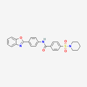 N-(4-(benzo[d]oxazol-2-yl)phenyl)-4-(piperidin-1-ylsulfonyl)benzamide