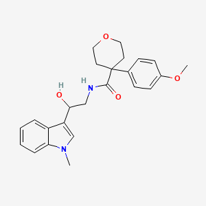 molecular formula C24H28N2O4 B2567952 N-[2-hydroxy-2-(1-methyl-1H-indol-3-yl)ethyl]-4-(4-methoxyphenyl)oxane-4-carboxamide CAS No. 1448066-45-2