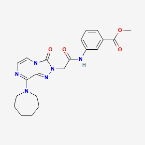 molecular formula C21H24N6O4 B2567957 methyl 3-{2-[8-(azepan-1-yl)-3-oxo-2H,3H-[1,2,4]triazolo[4,3-a]pyrazin-2-yl]acetamido}benzoate CAS No. 1251614-37-5