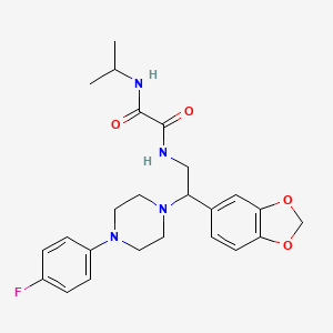 molecular formula C24H29FN4O4 B2567978 N'-[2-(2H-1,3-benzodioxol-5-yl)-2-[4-(4-fluorophenyl)piperazin-1-yl]ethyl]-N-(propan-2-yl)ethanediamide CAS No. 896362-53-1
