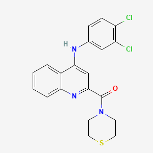 molecular formula C20H17Cl2N3OS B2567985 N-(3,4-dichlorophenyl)-2-(thiomorpholine-4-carbonyl)quinolin-4-amine CAS No. 1226430-88-1