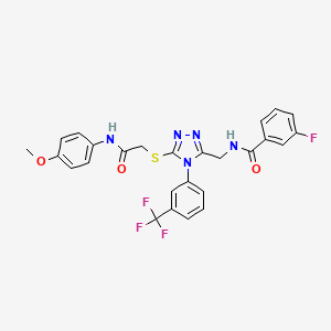 3-fluoro-N-((5-((2-((4-methoxyphenyl)amino)-2-oxoethyl)thio)-4-(3-(trifluoromethyl)phenyl)-4H-1,2,4-triazol-3-yl)methyl)benzamide