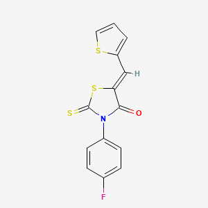 (Z)-3-(4-fluorophenyl)-5-(thiophen-2-ylmethylene)-2-thioxothiazolidin-4-one