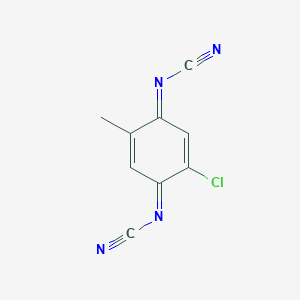 molecular formula C9H5ClN4 B025680 [(1E,4E)-2-Chloro-5-methyl-2,5-cyclohexadiene-1,4-diylidene]biscyanamide CAS No. 105381-59-7