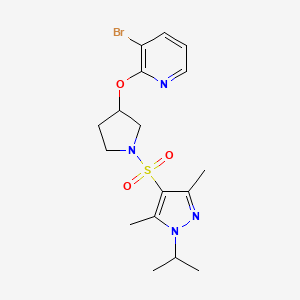 3-bromo-2-((1-((1-isopropyl-3,5-dimethyl-1H-pyrazol-4-yl)sulfonyl)pyrrolidin-3-yl)oxy)pyridine