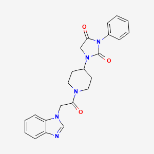 1-(1-(2-(1H-benzo[d]imidazol-1-yl)acetyl)piperidin-4-yl)-3-phenylimidazolidine-2,4-dione