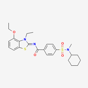 molecular formula C25H31N3O4S2 B2568003 4-[cyclohexyl(methyl)sulfamoyl]-N-(4-ethoxy-3-ethyl-1,3-benzothiazol-2-ylidene)benzamide CAS No. 533868-83-6