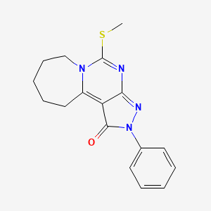 8-Methylsulfanyl-4-phenyl-4,5,7,9-tetrazatricyclo[7.5.0.02,6]tetradeca-1,5,7-trien-3-one